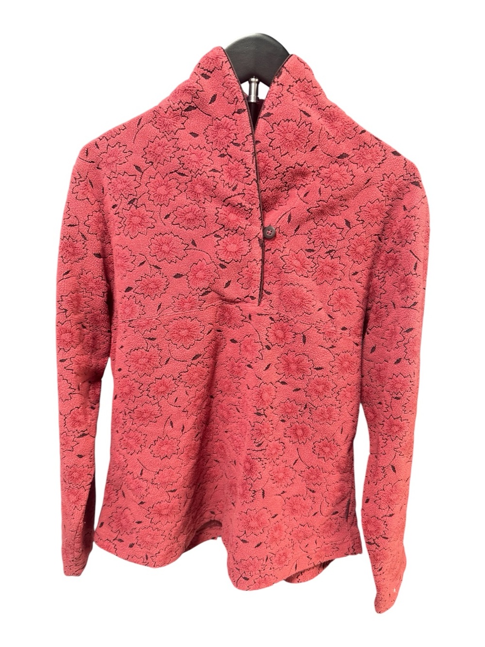 Vintage Woolrich Coral Pink Floral Half-Zip Pullover